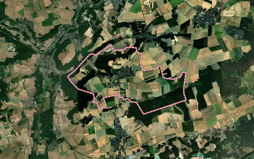 Vue satellite de Soisy-Bouy avec ses contours administratifs