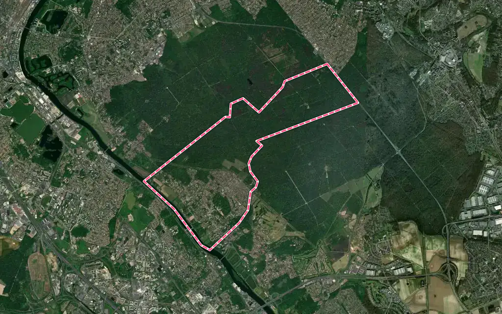 Vue satellite de Soisy-sur-Seine avec ses contours administratifs