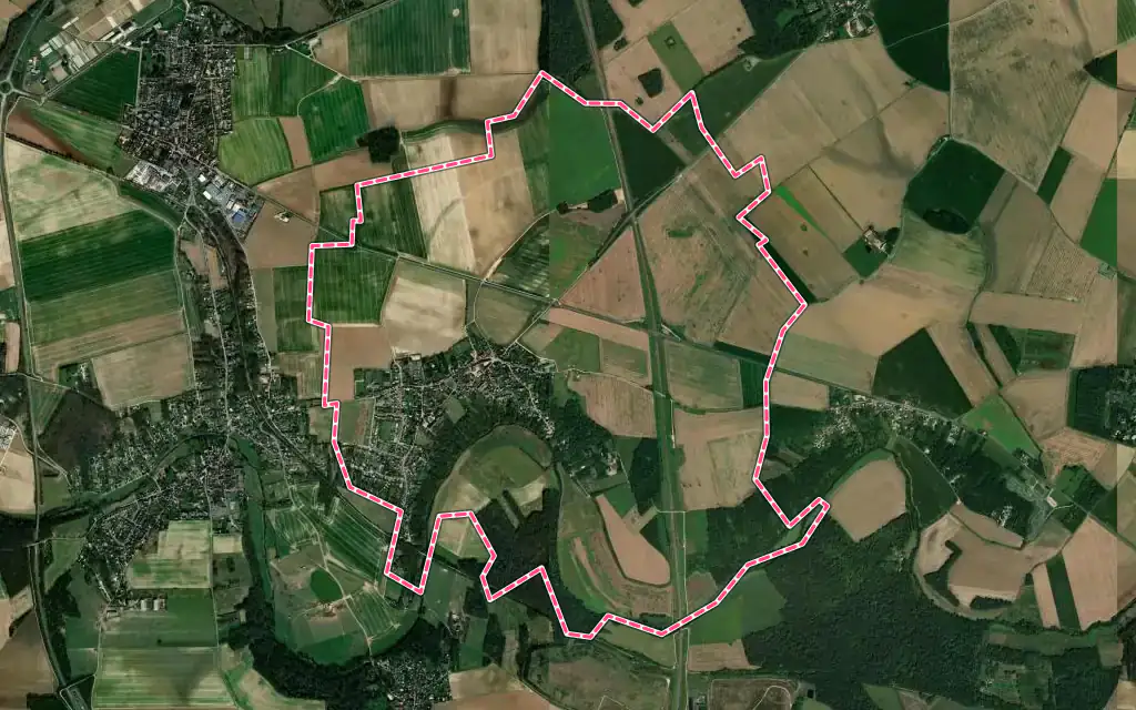Vue satellite de Solers avec ses contours administratifs