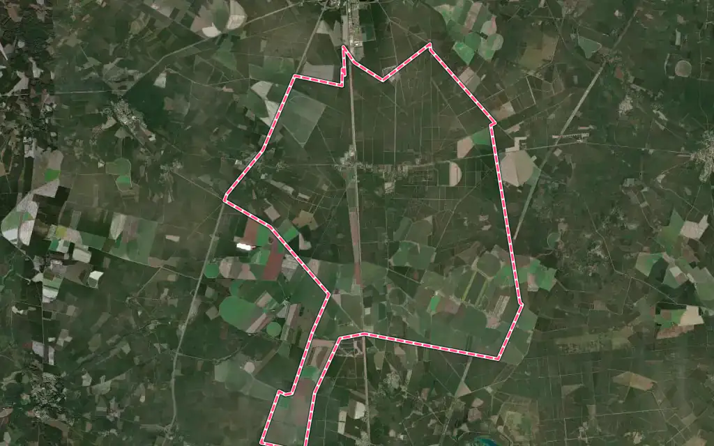 Vue satellite de Solférino avec ses contours administratifs
