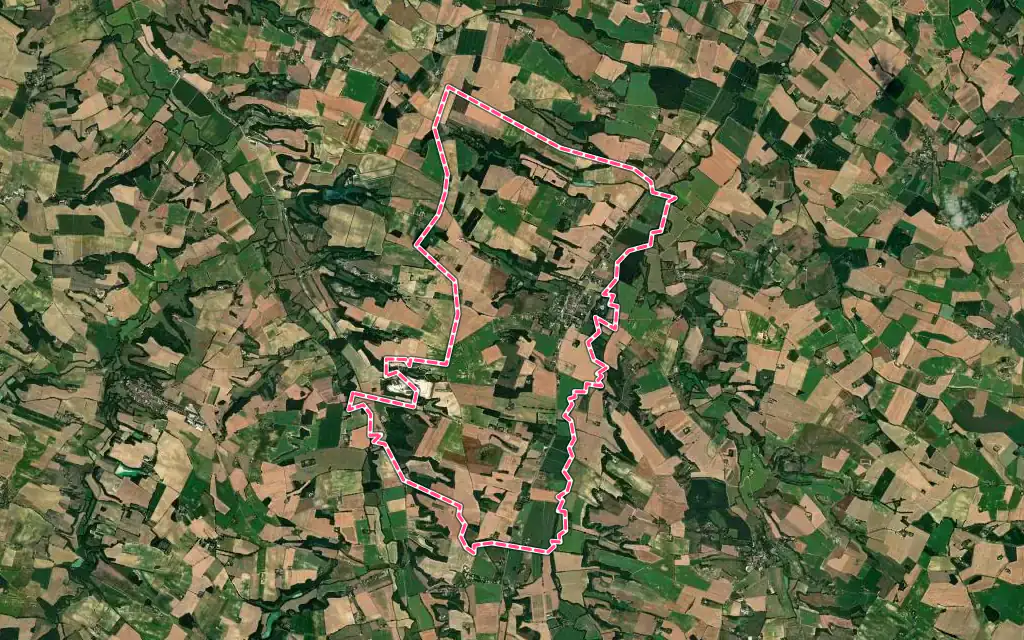 Vue satellite de Solomiac avec ses contours administratifs