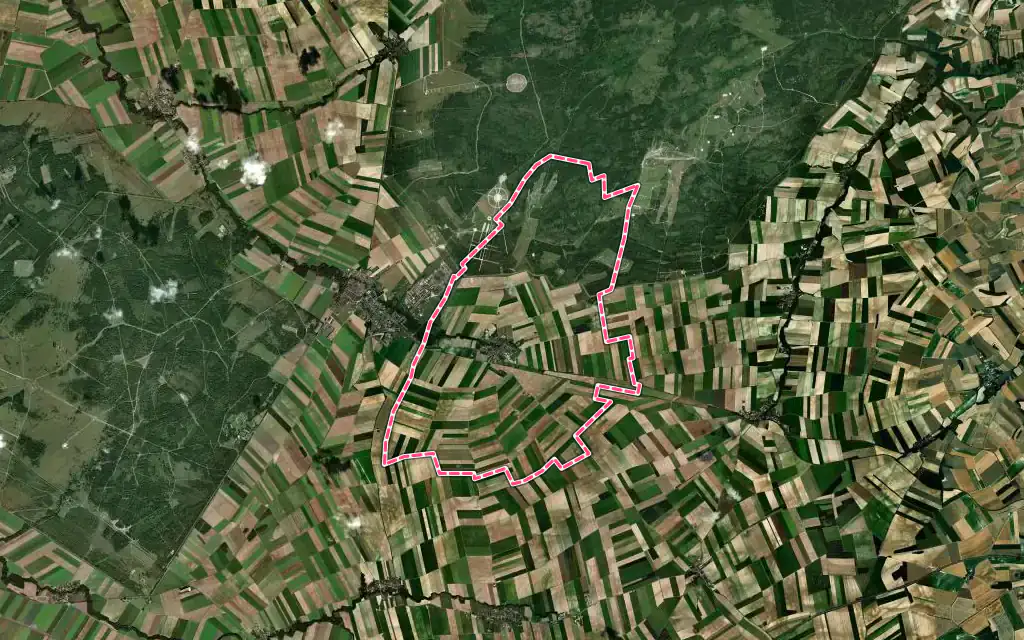 Vue satellite de Somme-Suippe avec ses contours administratifs