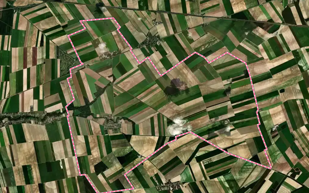 Vue satellite de Somme-Vesle avec ses contours administratifs