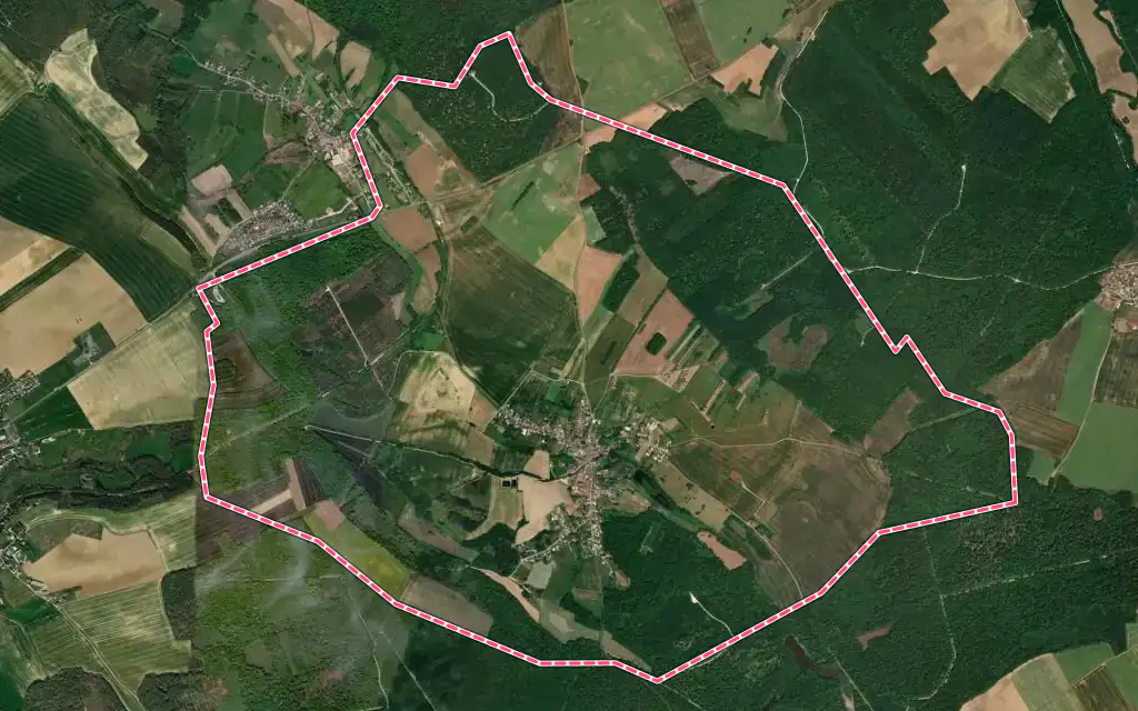 Vue satellite de Sommelonne avec ses contours administratifs