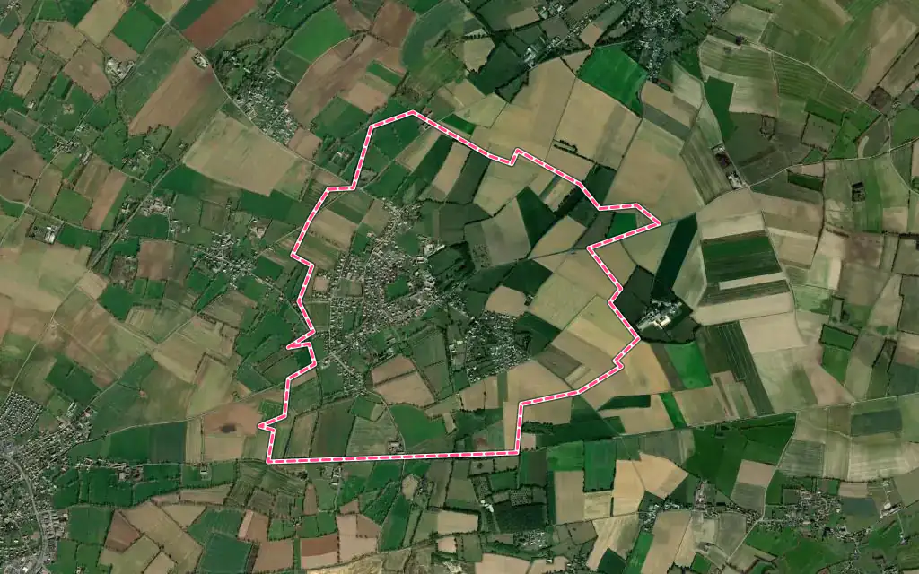 Vue satellite de Sommervieu avec ses contours administratifs