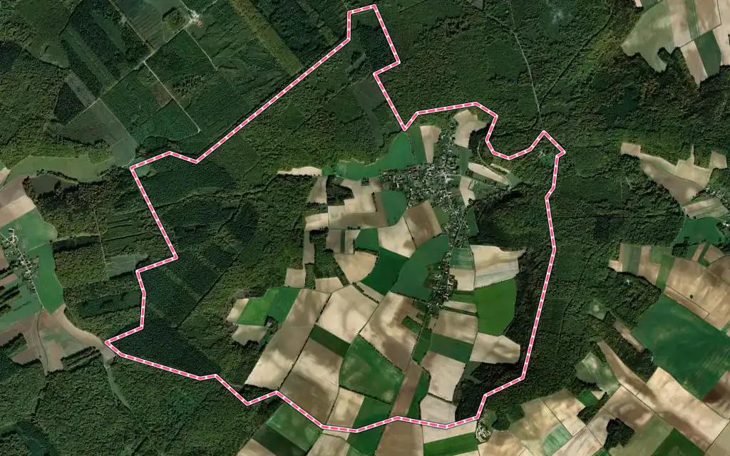 Vue satellite de Sommeval avec ses contours administratifs