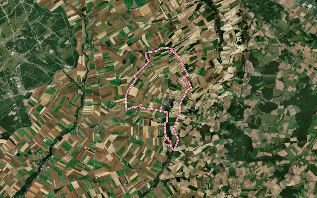 Vue satellite de Somsois avec ses contours administratifs