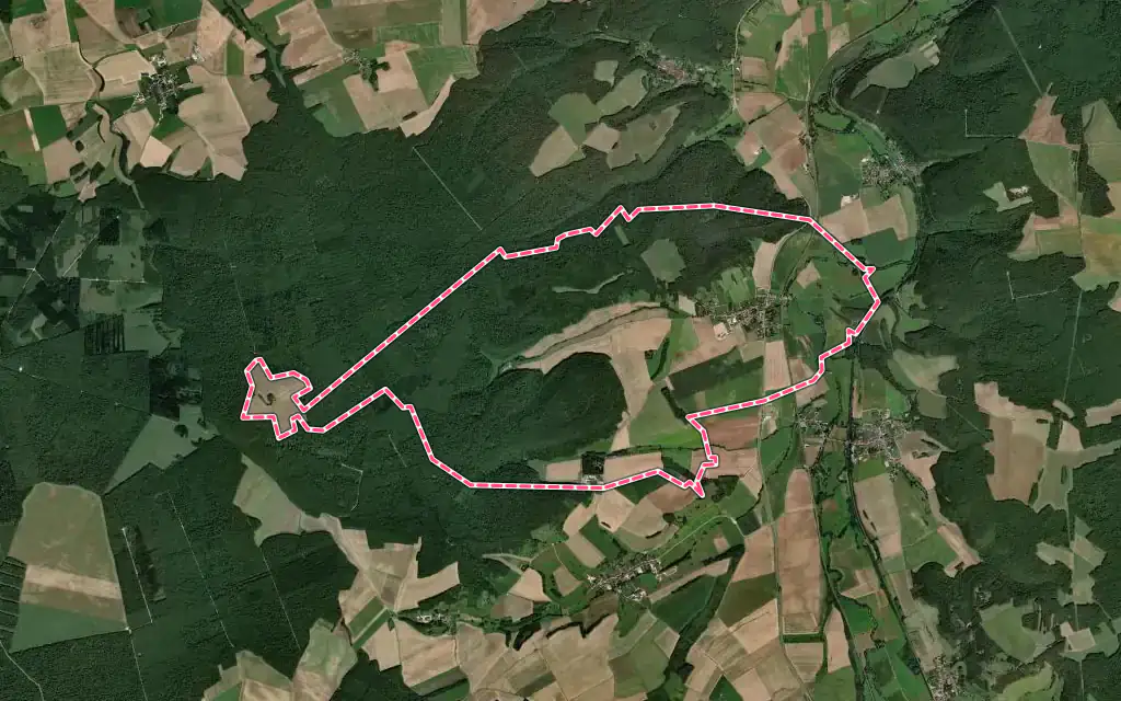 Vue satellite de Soncourt-sur-Marne avec ses contours administratifs