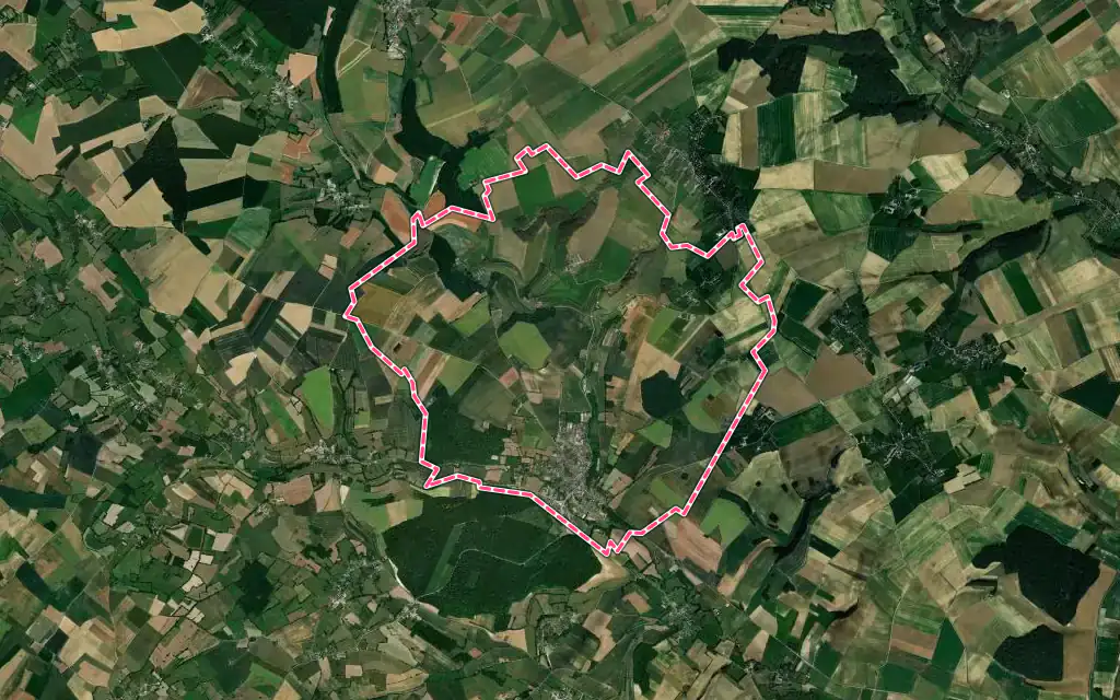 Vue satellite de Songeons avec ses contours administratifs