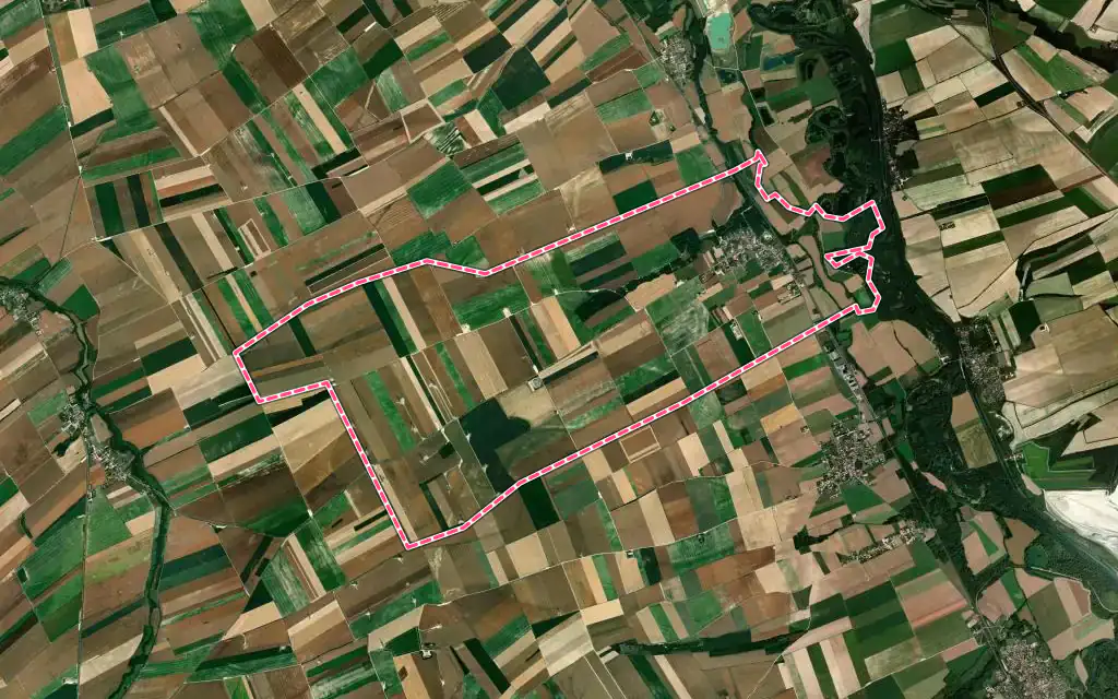 Vue satellite de Songy avec ses contours administratifs