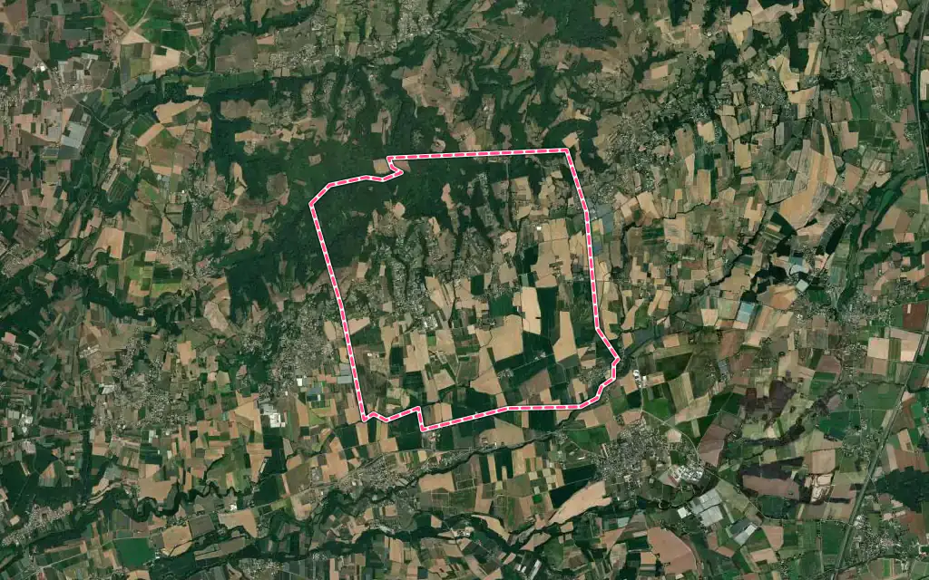 Vue satellite de Sonnay avec ses contours administratifs