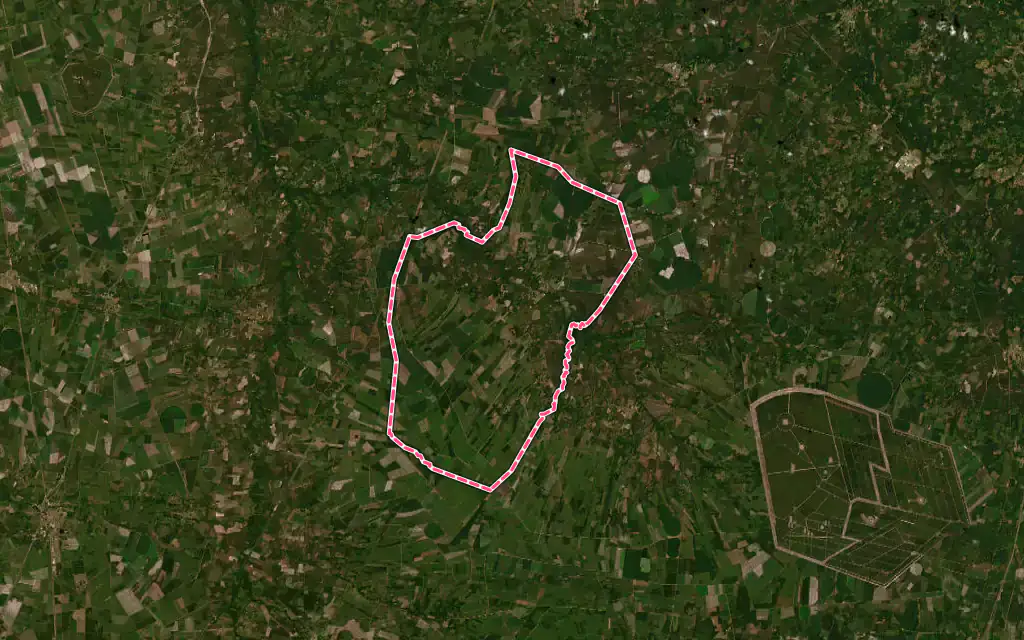 Vue satellite de Sore avec ses contours administratifs