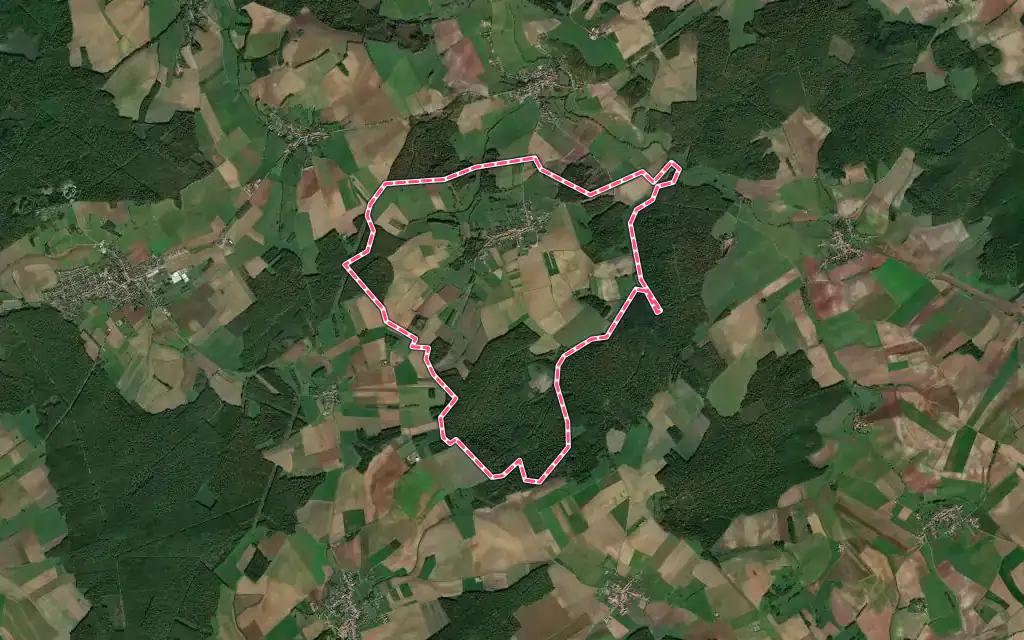 Vue satellite de Sornéville avec ses contours administratifs
