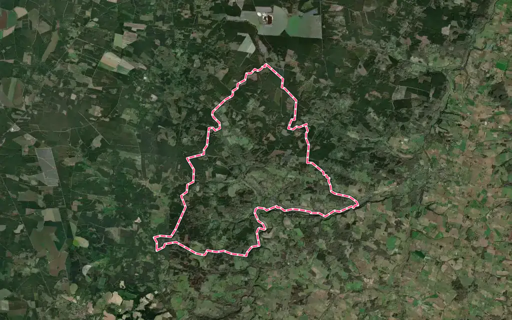 Vue satellite de Sos avec ses contours administratifs