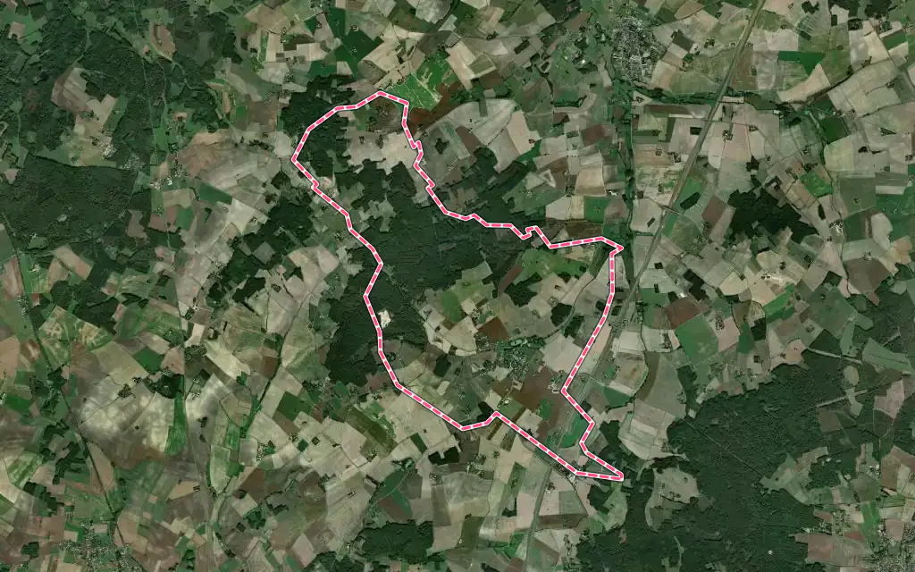 Vue satellite de Sossais avec ses contours administratifs