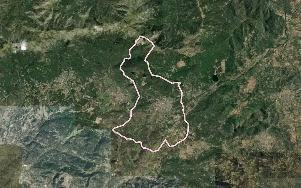 Vista satélite de Sotillo de la Adrada con su contorno administrativo