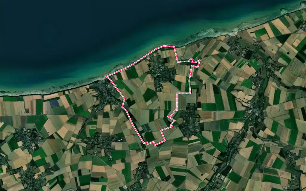 Vue satellite de Sotteville-sur-Mer avec ses contours administratifs