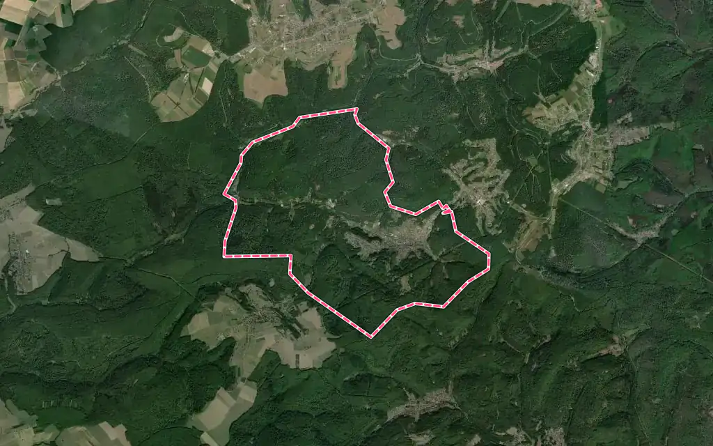 Vue satellite de Soucht avec ses contours administratifs