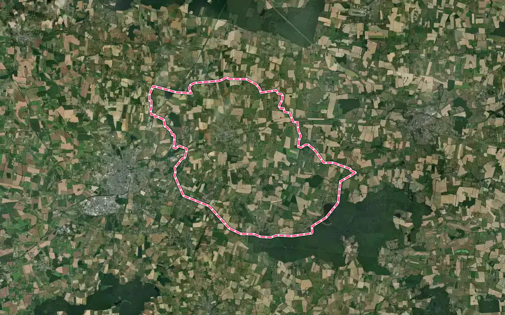 Vue satellite de Soudan avec ses contours administratifs