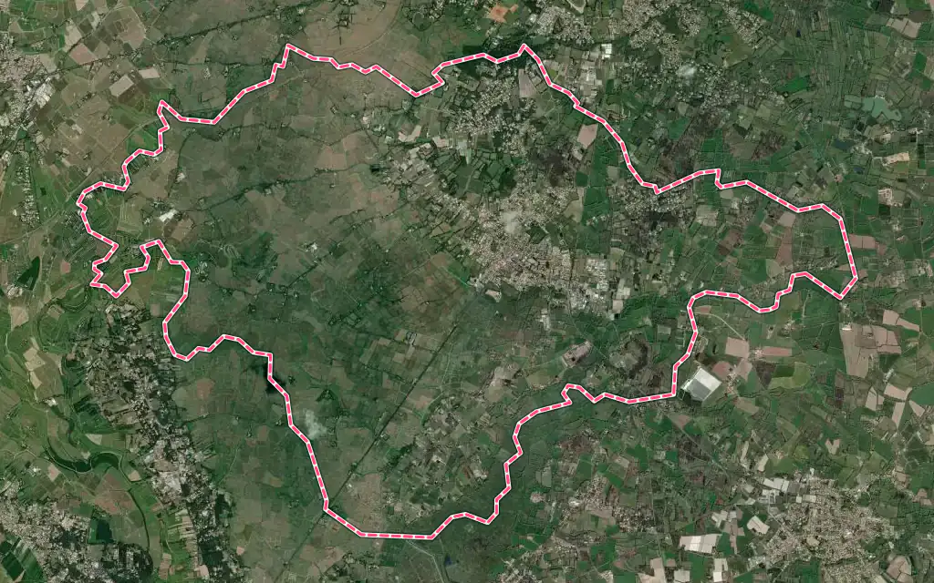 Vue satellite de Soullans avec ses contours administratifs