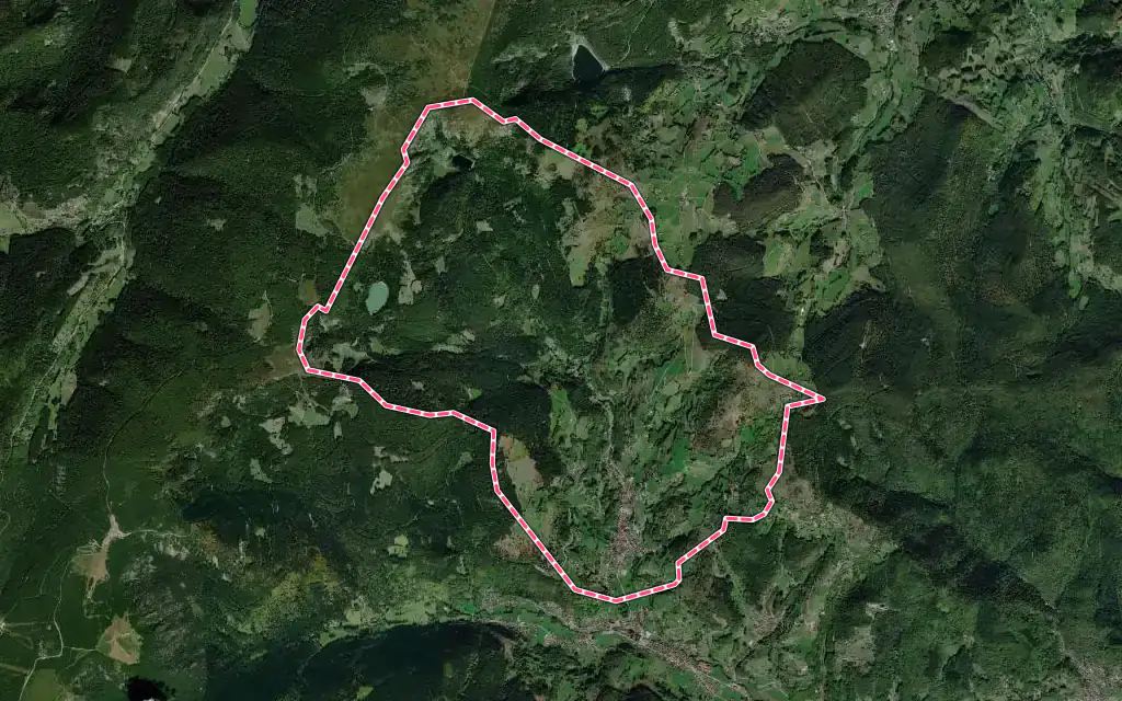 Vue satellite de Soultzeren avec ses contours administratifs