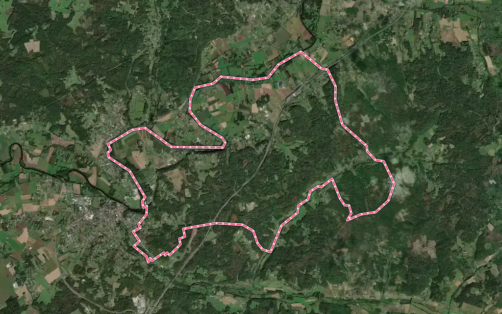 Vue satellite de Sourzac avec ses contours administratifs