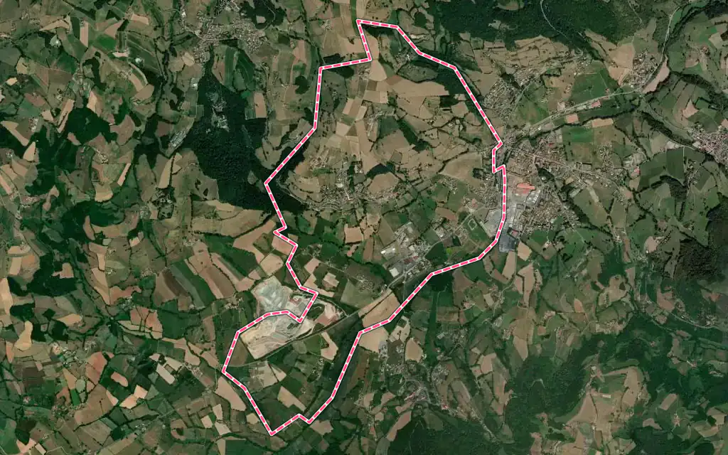 Vue satellite de Souzy avec ses contours administratifs