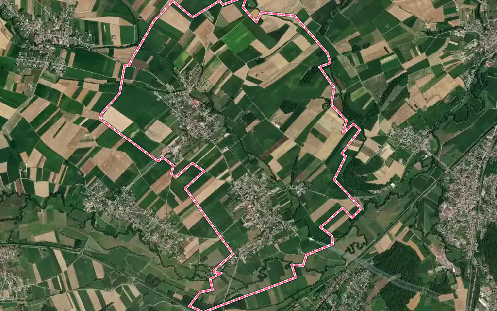 Vue satellite de Spechbach avec ses contours administratifs