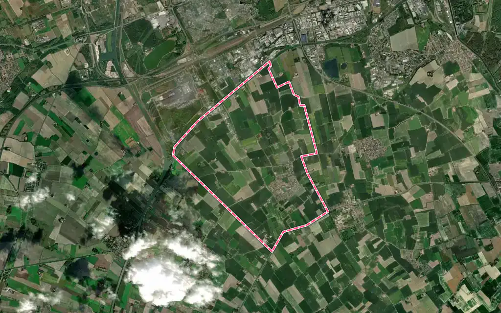 Vue satellite de Spycker avec ses contours administratifs