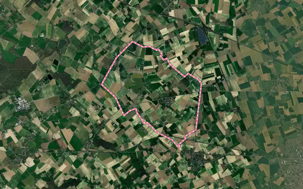 Vue satellite de Staple avec ses contours administratifs