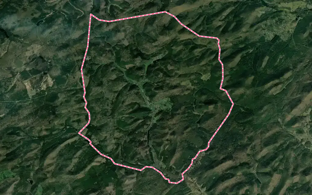 Vue satellite de Sturzelbronn avec ses contours administratifs
