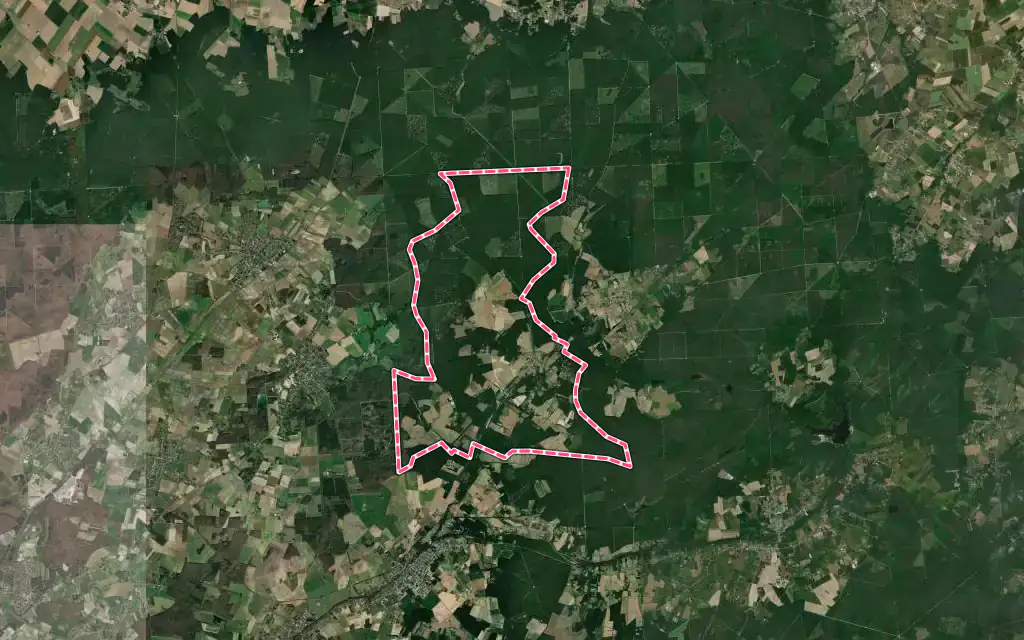 Vue satellite de Sully-la-Chapelle avec ses contours administratifs