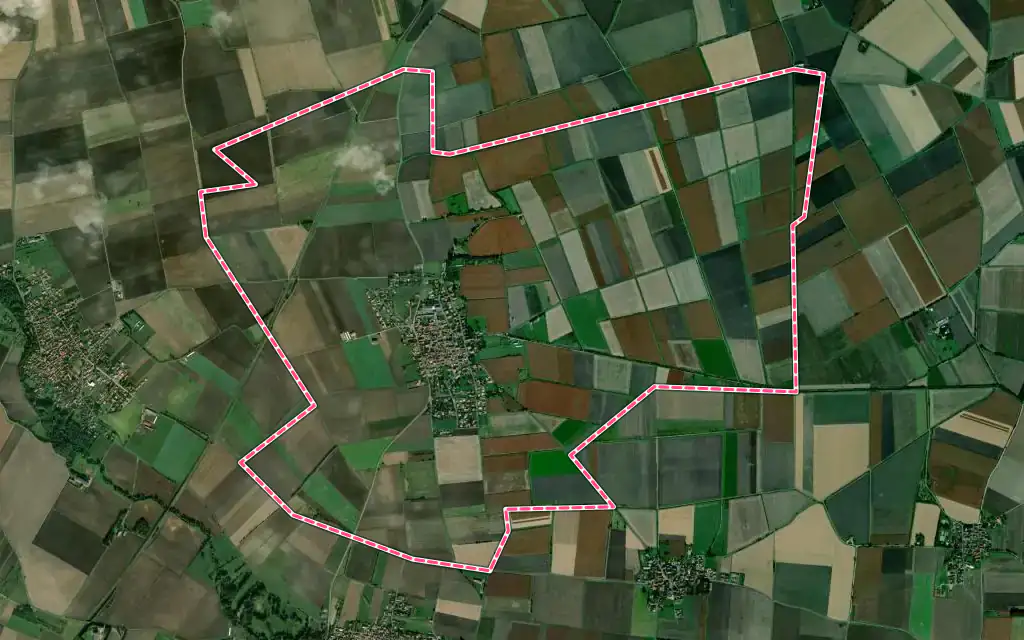 Vue satellite de Surat avec ses contours administratifs