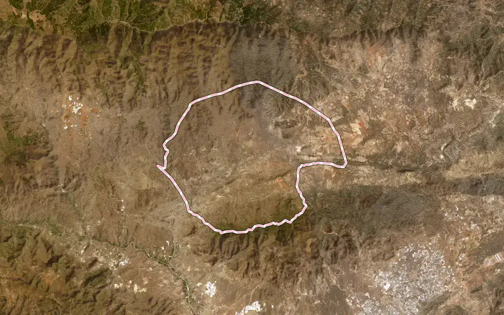 Vista satélite de Tabernas con su contorno administrativo