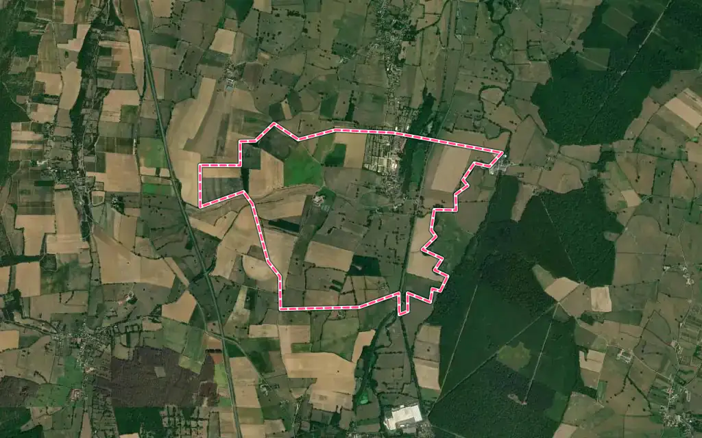 Vue satellite de Taizé avec ses contours administratifs