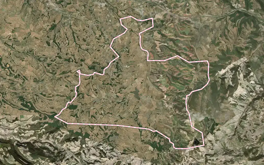Vista satélite de Talavera con su contorno administrativo
