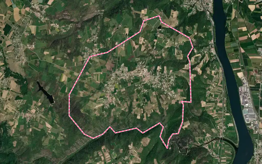 Vue satellite de Talencieux avec ses contours administratifs