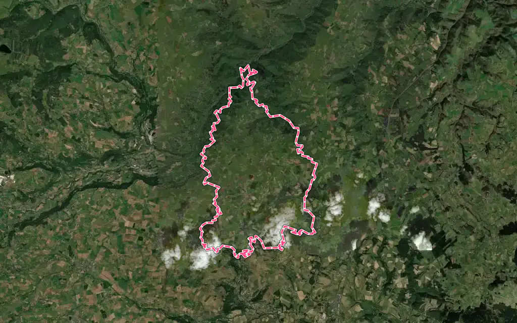 Vue satellite de Talizat avec ses contours administratifs