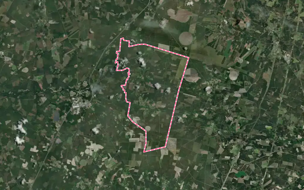 Vue satellite de Taller avec ses contours administratifs