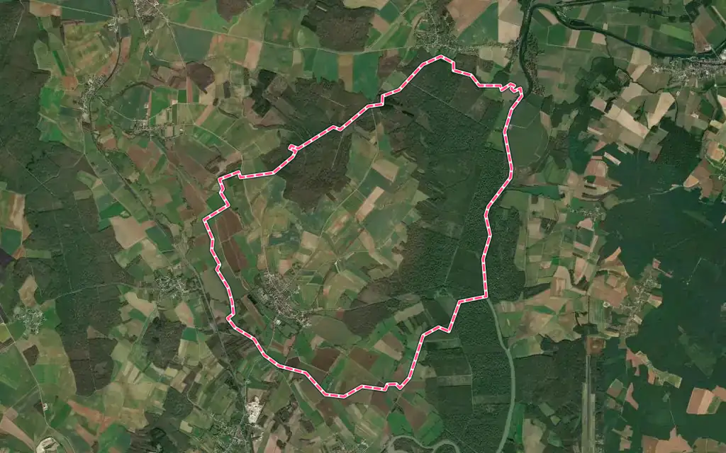 Vue satellite de Talmay avec ses contours administratifs