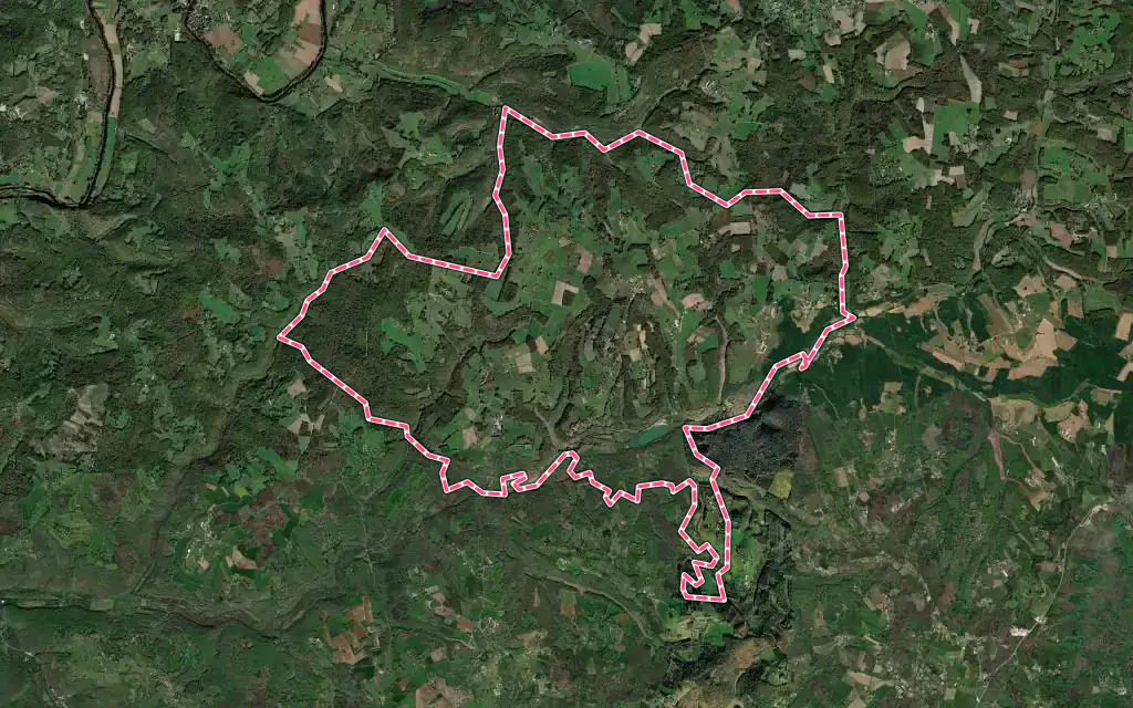 Vue satellite de Tamniès avec ses contours administratifs