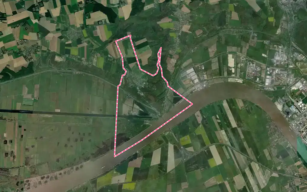 Vue satellite de Tancarville avec ses contours administratifs