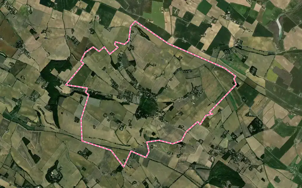 Vue satellite de Tarabel avec ses contours administratifs