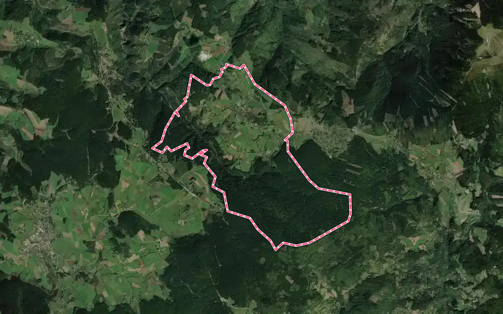 Vue satellite de Tarentaise avec ses contours administratifs