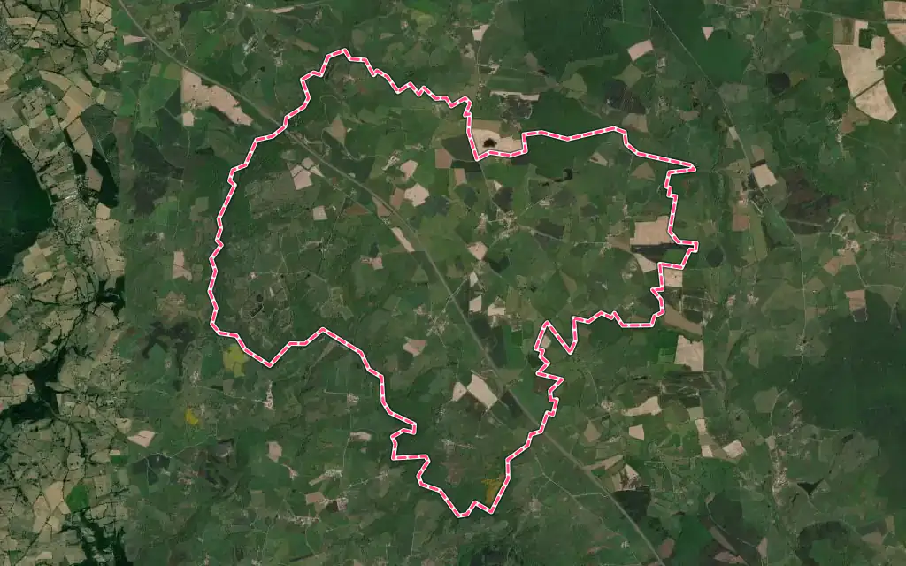 Vue satellite de Target avec ses contours administratifs