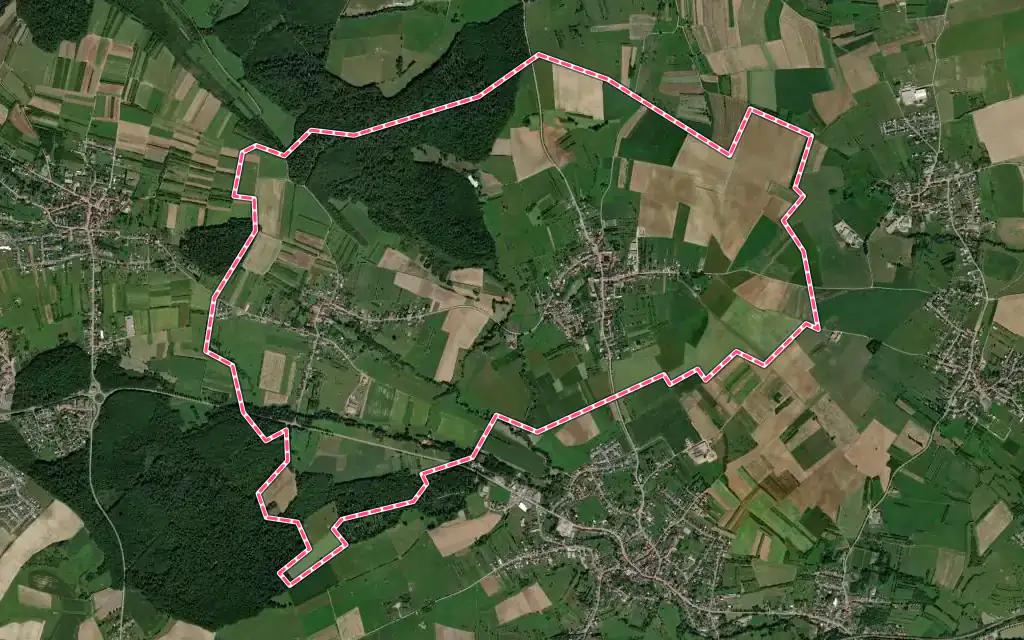 Vue satellite de Tenteling avec ses contours administratifs