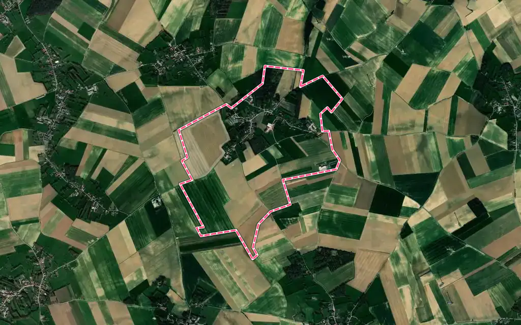 Vue satellite de Ternas avec ses contours administratifs