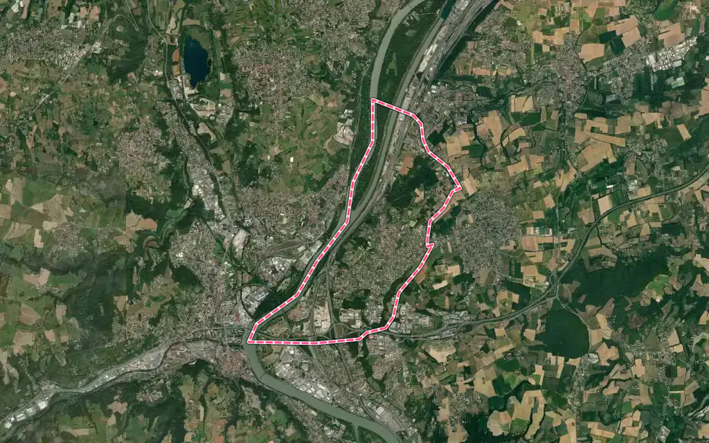 Vue satellite de Ternay avec ses contours administratifs