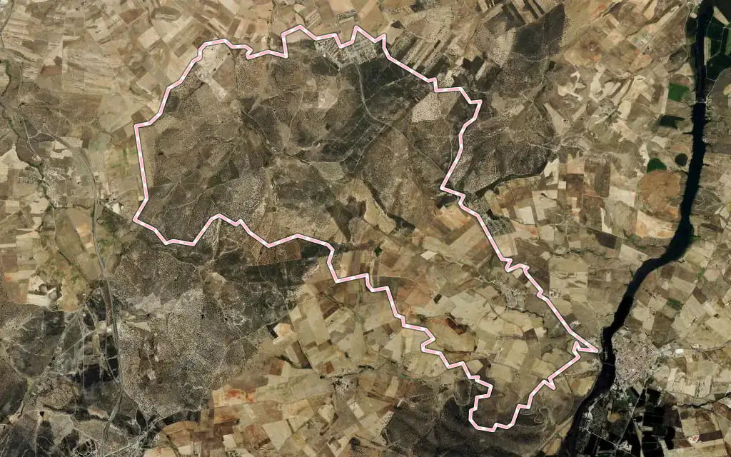 Vista satélite de Terradillos con su contorno administrativo