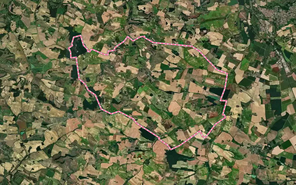 Vue satellite de Terraube avec ses contours administratifs